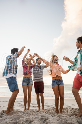 Friends having fun and dancing