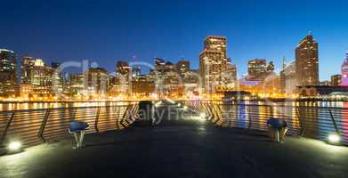 Night panoramic view of San Francisco. Cityscape from Pier 14