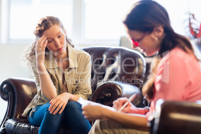 Psychologist having session with her patient