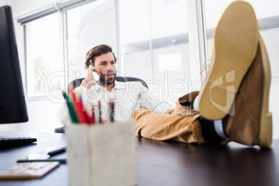 A man calling in the office