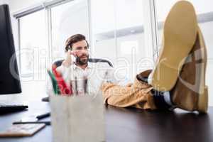 A man calling in the office