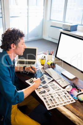 A man working on his computer