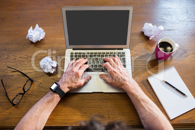 Businessman working with a computer