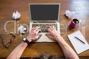 Businessman working with a computer