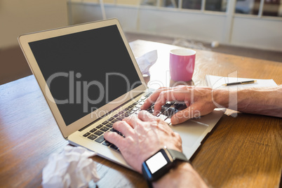 Businessman working with a computer