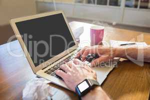 Businessman working with a computer