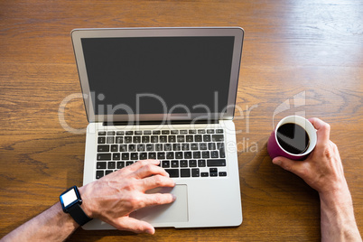 Businessman using a laptop