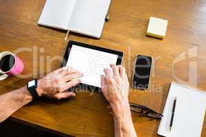 Businessman using tablet