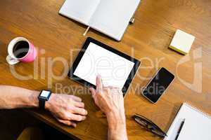 Businessman using a tablet computer