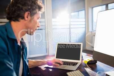 Businessman using technology