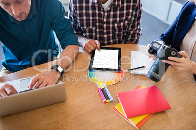 Colleagues having a meeting