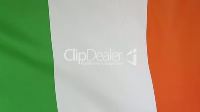 Closeup of the Irish national flag