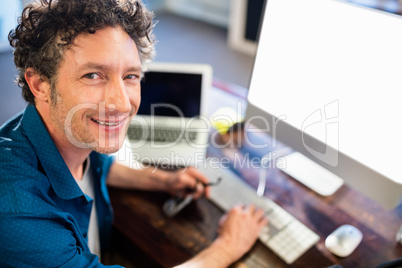 Businessman using the computer