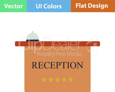 Flat design icon of reception desk