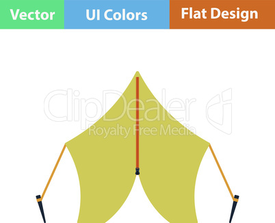Flat design icon of touristic tent