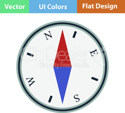 Flat design icon of compass