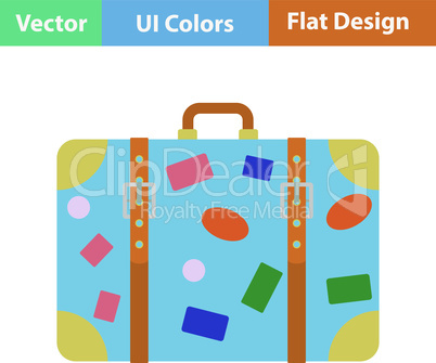Flat design icon of suitcase
