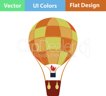 Flat design icon of hot air balloon