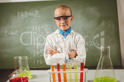 Girl dressed as a scientist