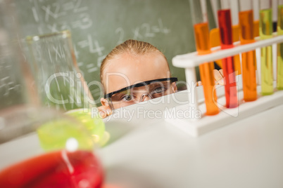 Girl dressed as a scientist