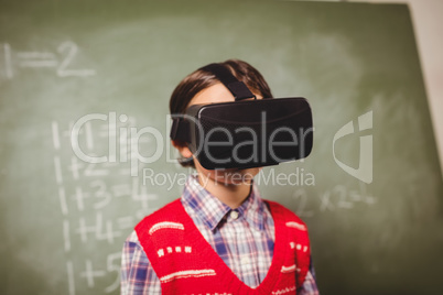 Boy using a virtual reality device