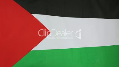 Closeup of fabric flag of Palestine
