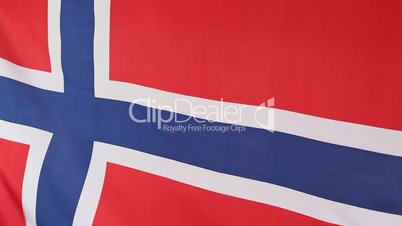 Closeup of Norwegian national flag