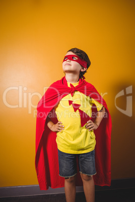 Boy dressed as a superhero