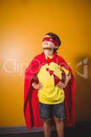 Boy dressed as a superhero