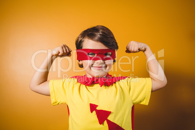 Boy dressed as a superhero