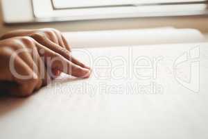 Child using braille to read