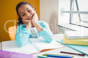 Girl sitting at a desk