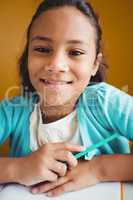 Girl sitting at a desk