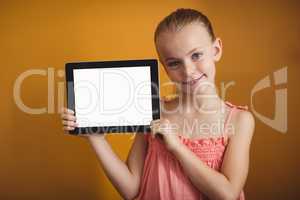 Girl holding a tablet