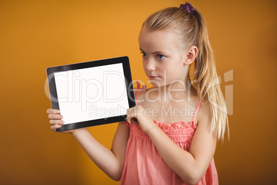 Girl holding a tablet