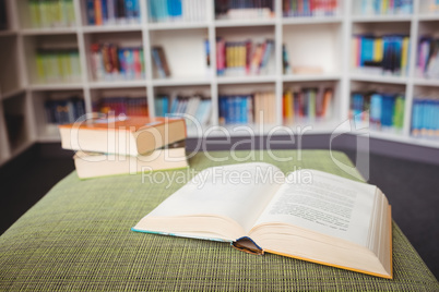 View of a book lying on a seating