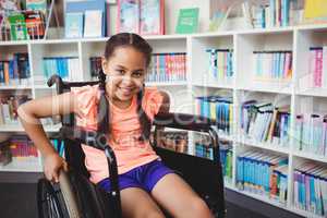 Girl sitting in a wheelchair