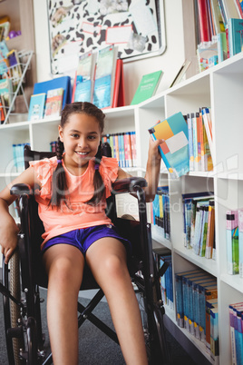 Girl sitting in a wheelchair