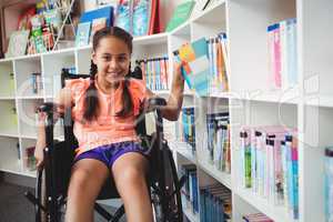 Girl sitting in a wheelchair