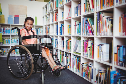 Girl sitting in a wheelchair