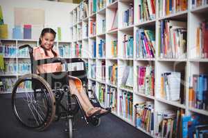 Girl sitting in a wheelchair