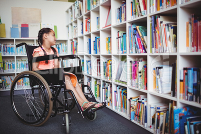 Girl sitting in a wheelchair