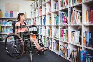 Girl sitting in a wheelchair