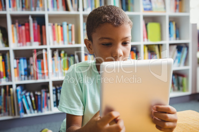 Little boy using a tablet