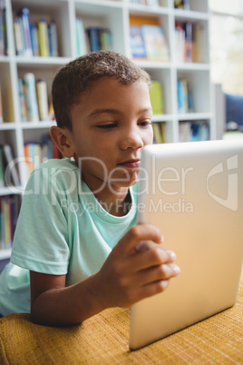 Little boy using a tablet