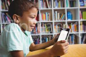 Little boy using a tablet