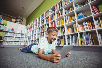 Little boy using a tablet