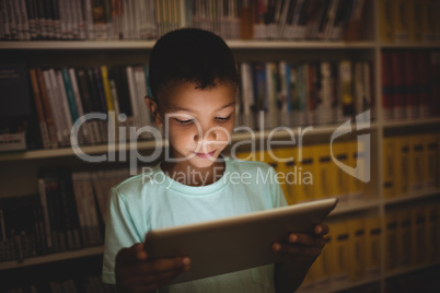 Little boy using a tablet