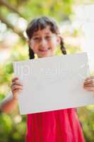 Girl holding a blank sign