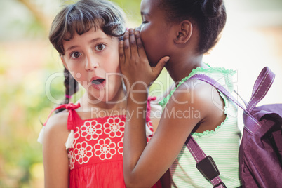 Girl telling a secret to her friend